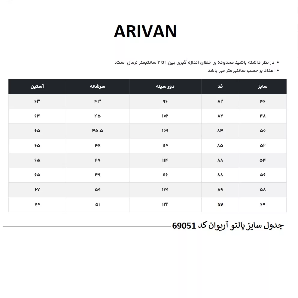 پالتو مردانه آریوان مدل 69051