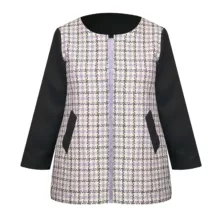 پالتو زنانه مدل بافت چهارخونه کد AK1403