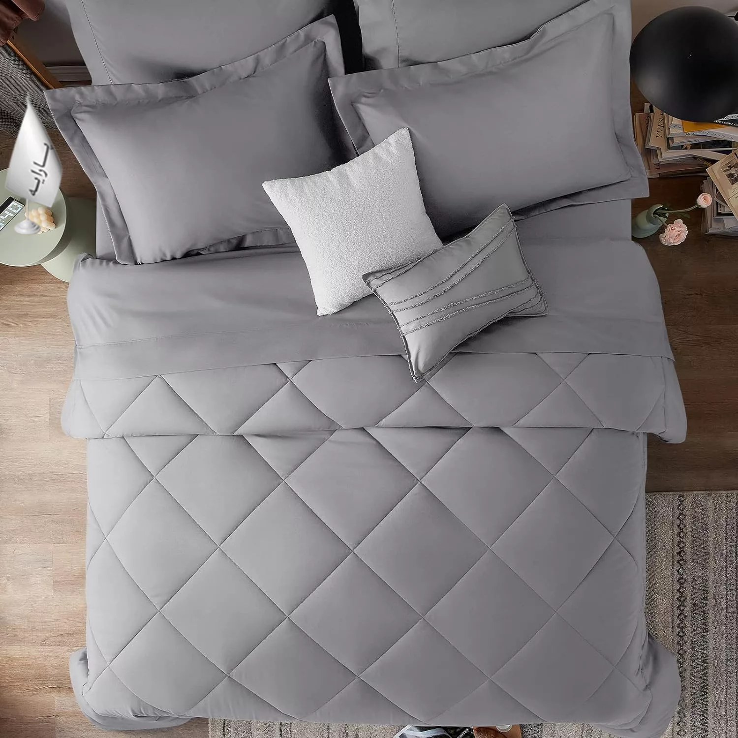 سرویس روتختی مدل میکروفایبر 1014 دو نفره 6 تکه