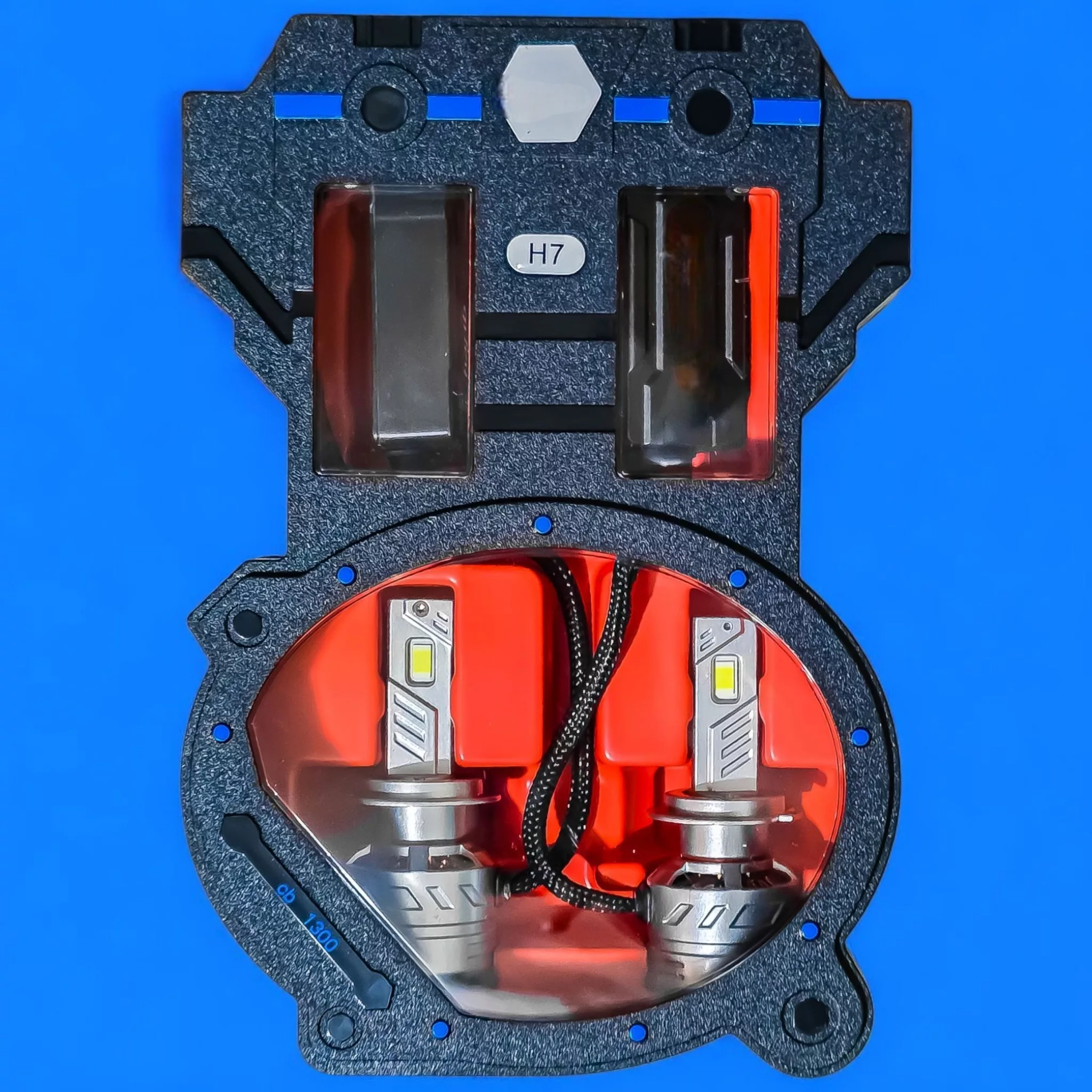 هدلایت نور پایین چراغ جلو تک حالته بست یدک مدل یخی کد CB1300 پایه H7 مناسب برای پراید 132 و 111 بسته 2 عددی