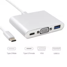 مبدل usb-c به VGA/ USB/ usb-c مدل MULTIPORT