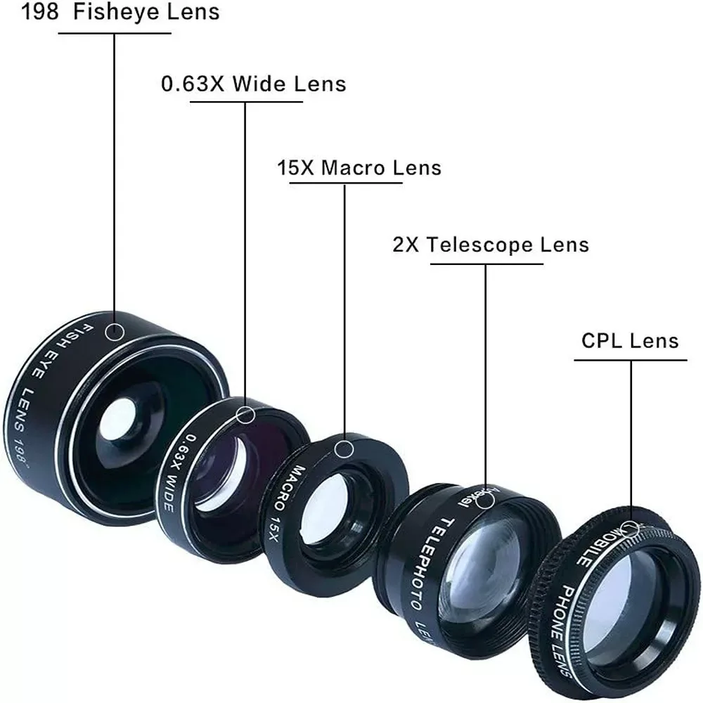 لنز کلیپسی موبایل اپیکسل مدل Lens Kit 5 in 1