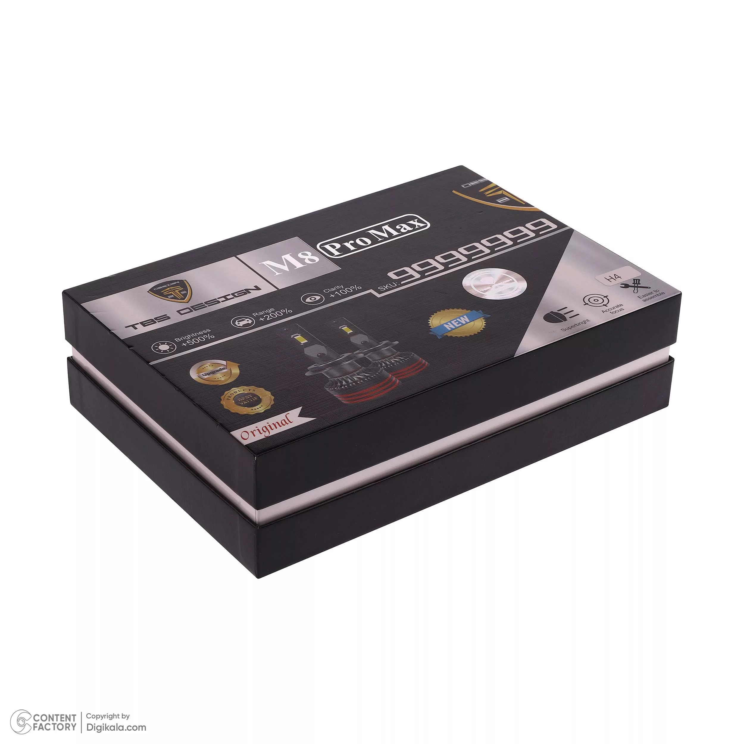 هدلایت تی بی اس دیزاین مدل M8 Pro Max پایه H4 بسته 2 عددی