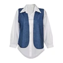 ست شومیز و رویه زنانه مدل جین 745 رنگ سفید