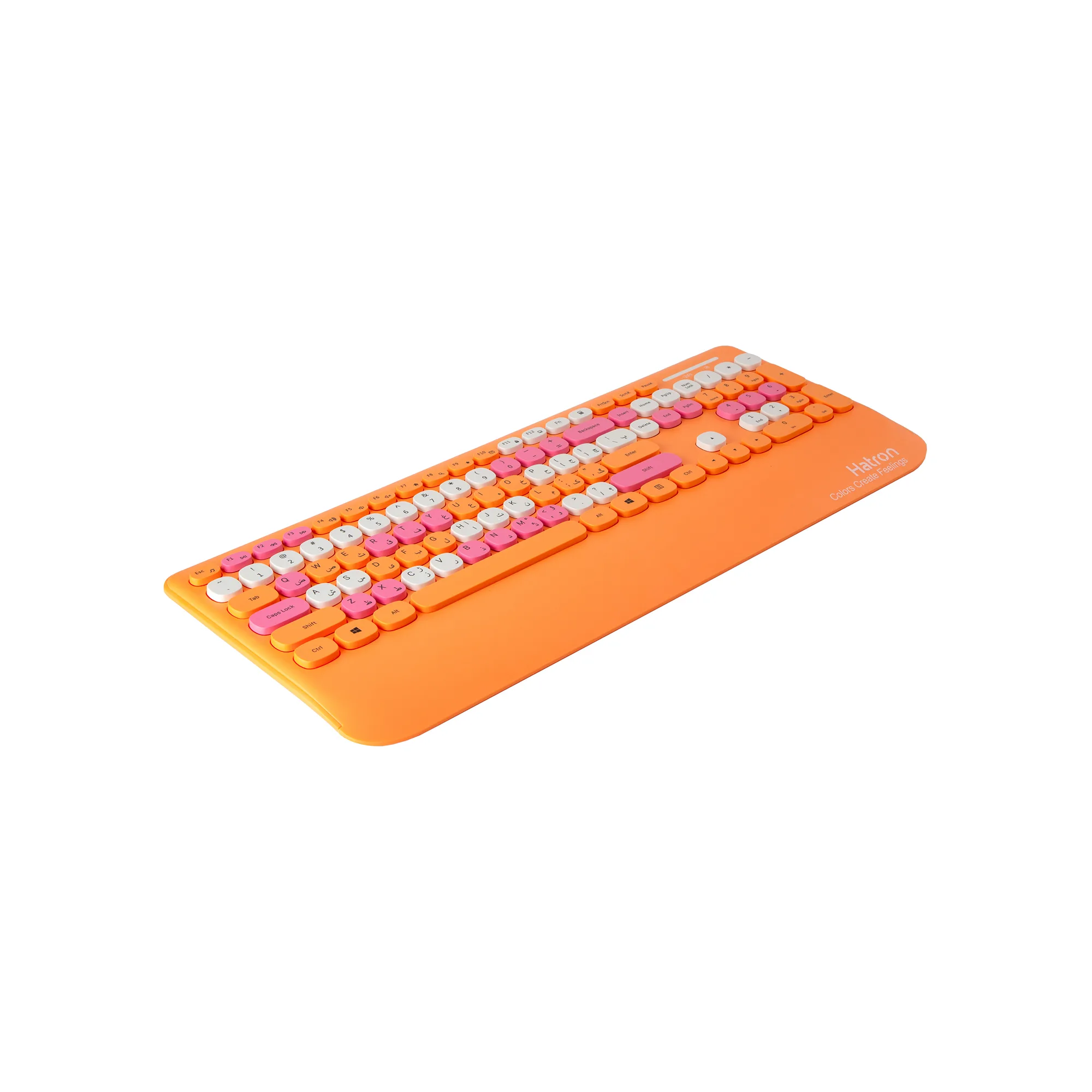 کیبورد و ماوس بی سیم هترون مدل HKCW350، سوییچ ممبران، Full-Size