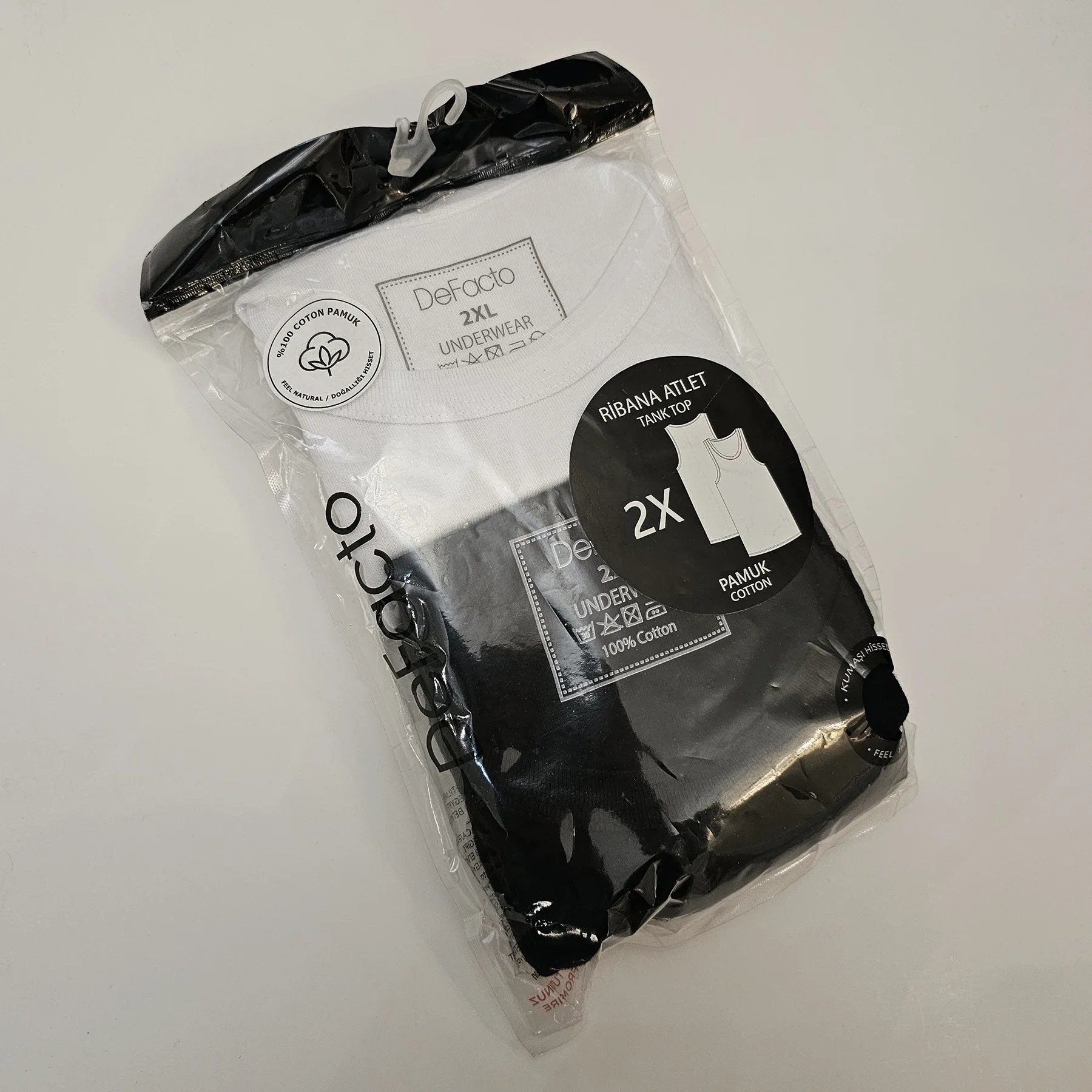 زیرپوش رکابی مردانه دفکتو مدل 056BK27 مجموعه 2 عددی