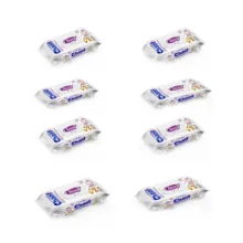 دستمال مرطوب کودک چانف مدل اقتصادی مجموعه 8 عددی