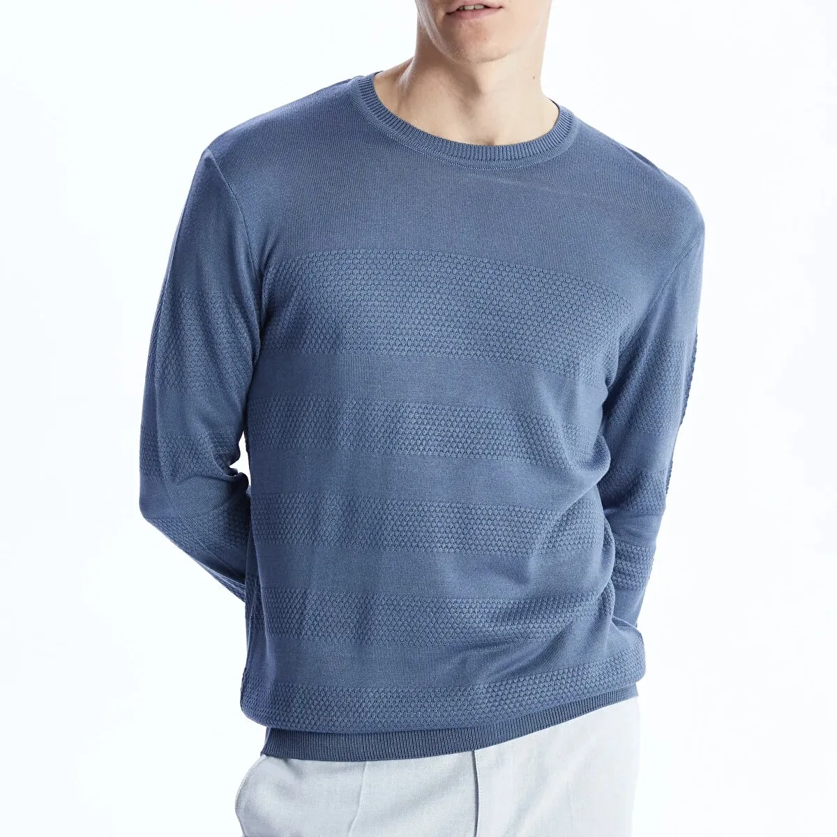 پلیور یقه گرد مردانه ال سی وایکیکی مدل سوپر تریکو سافت