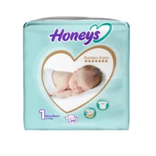 پوشک چسبی کودک هانیز کد01 بسته 20 عددی مجموعه 6 عددی