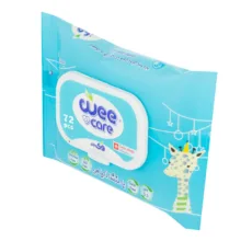 دستمال مرطوب کودک وی کر مدل عصاره جو و روغن پنبه دانه 6 بسته 72 عددی