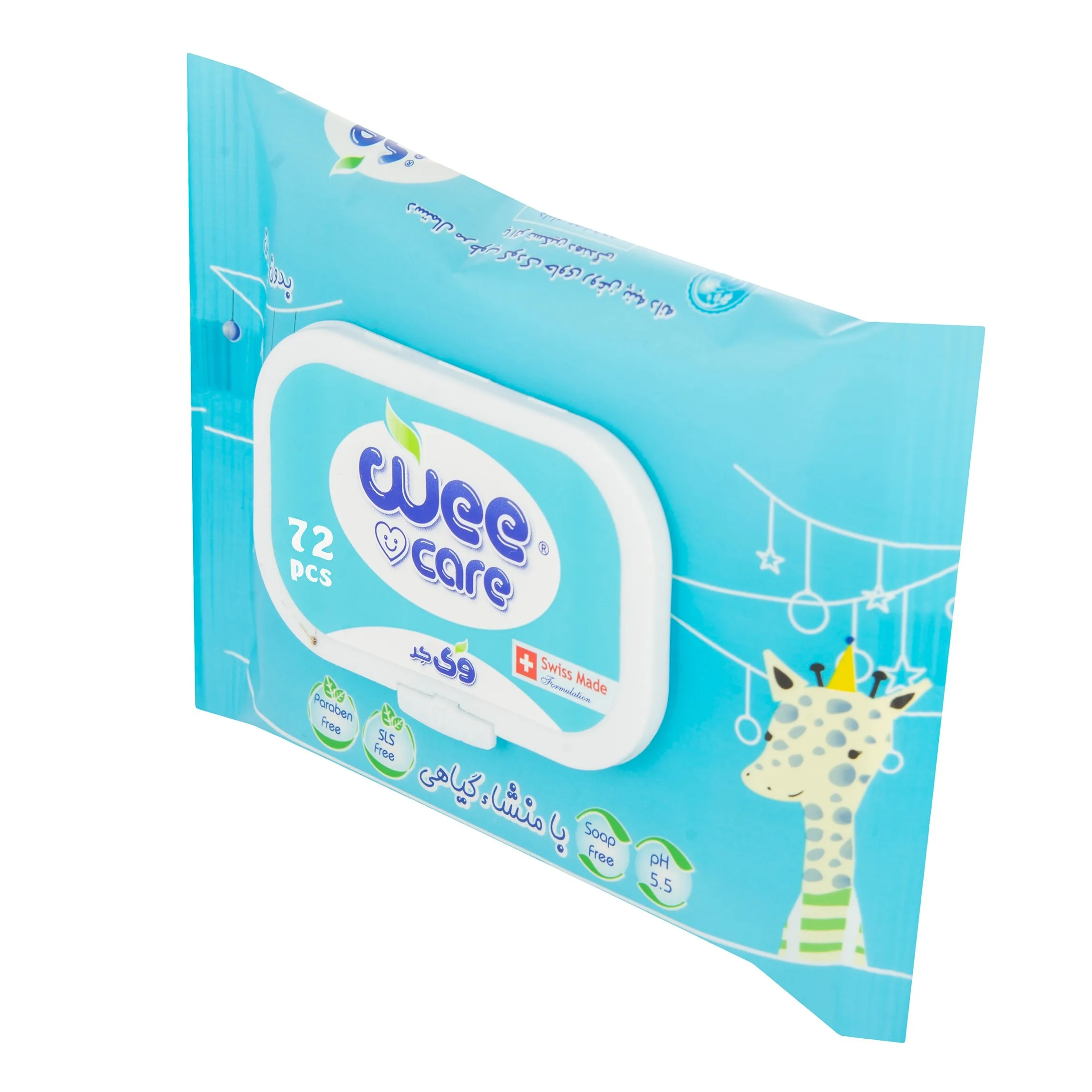 دستمال مرطوب کودک وی کر مدل عصاره جو و روغن پنبه دانه 6 بسته 72 عددی