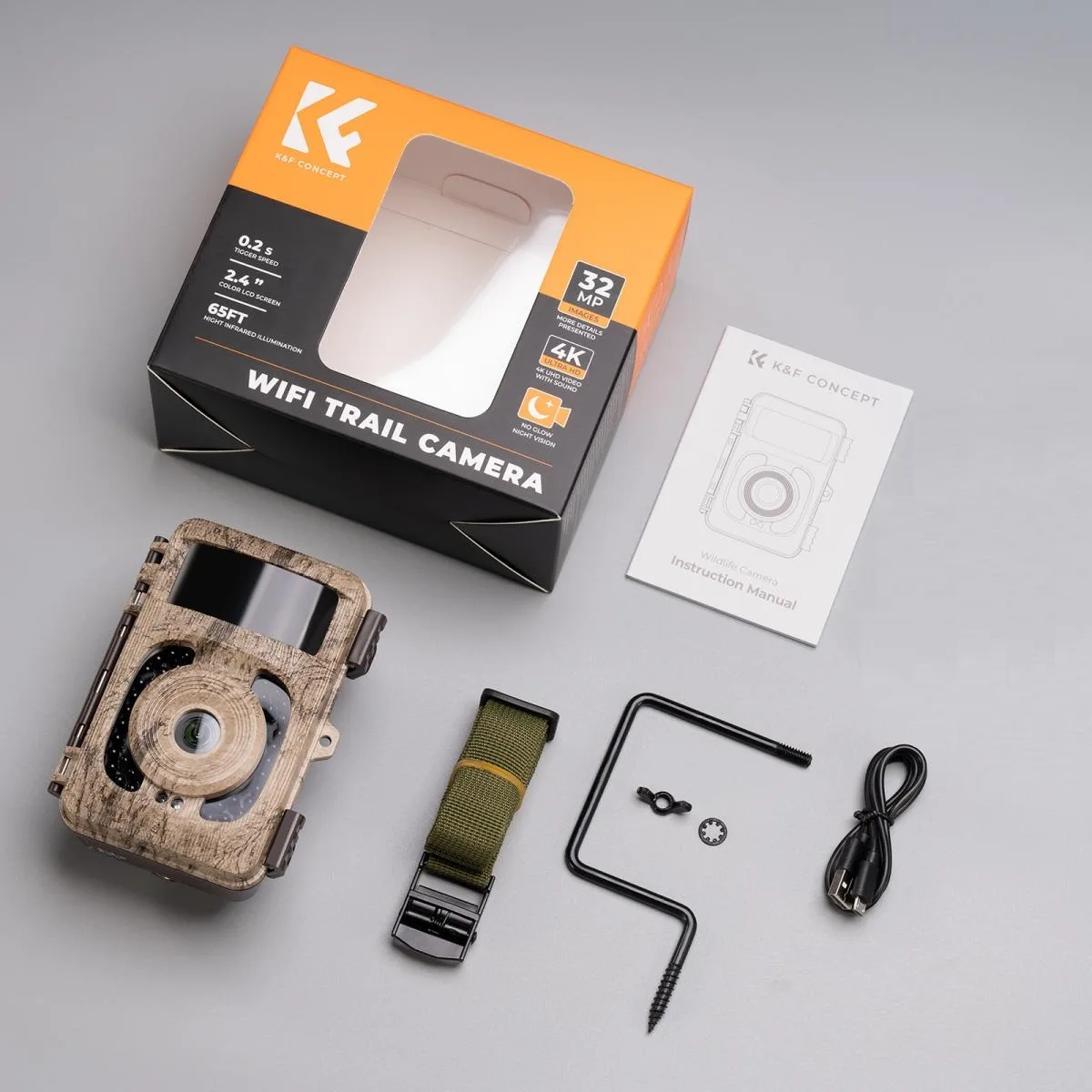 دوربین تله ای شکاری کی اند اف مدل 32MP WiFi