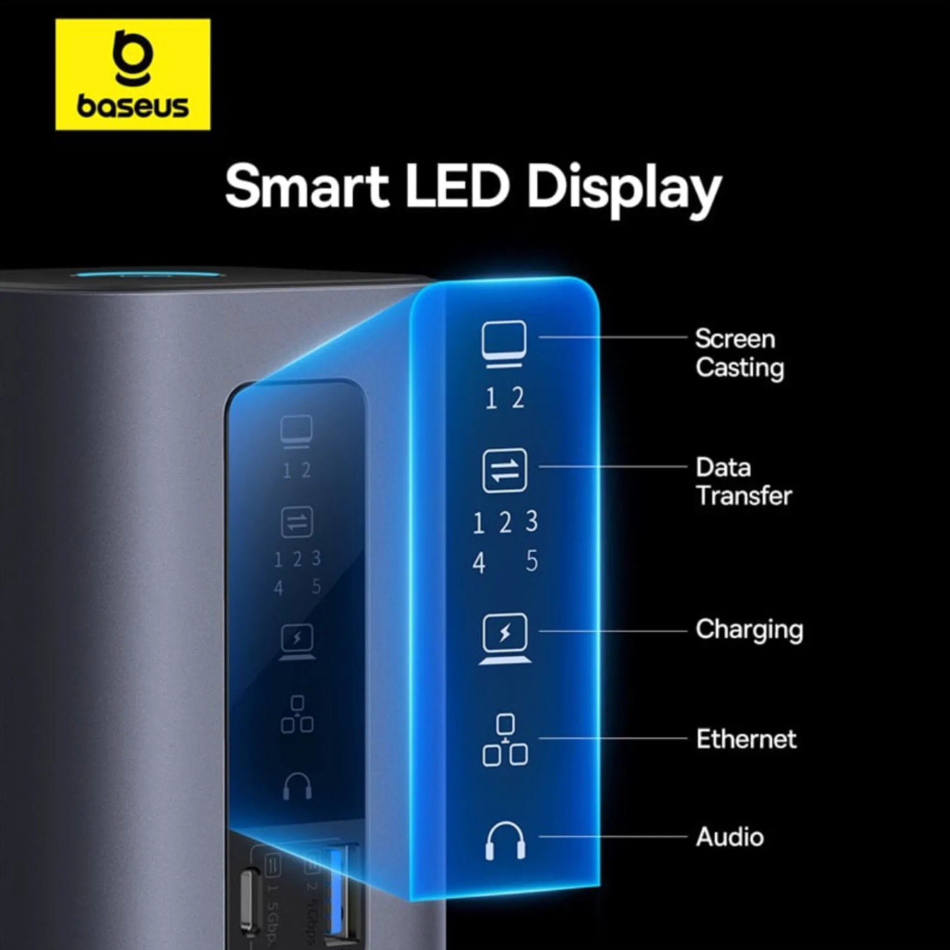 هاب 10 پورت USB-C بیسوس مدل BS-OH174 به همراه کابل USB-C