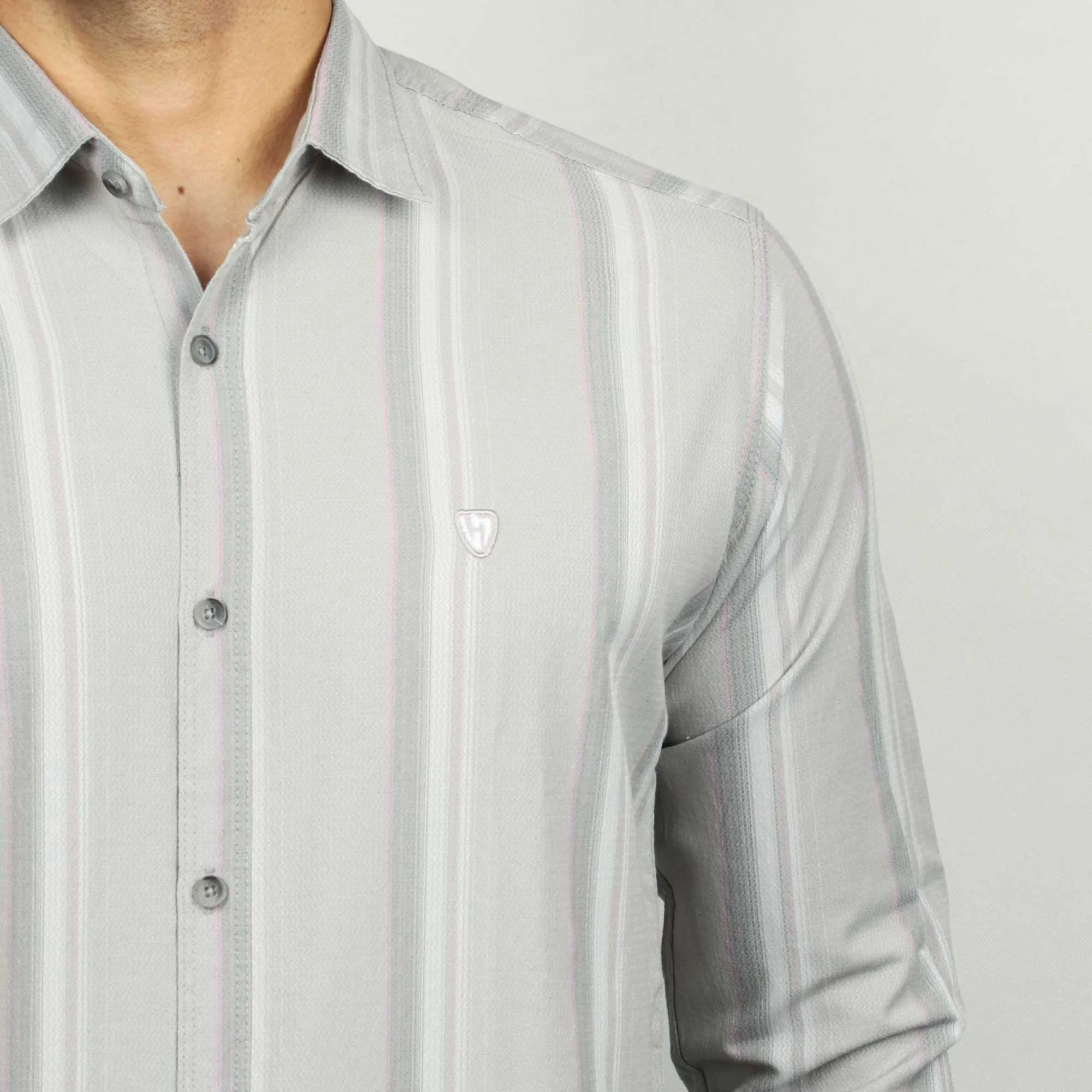 پیراهن آستین بلند مردانه مدل کنفی راه راه ۳۶۱۰۱۱۰۴