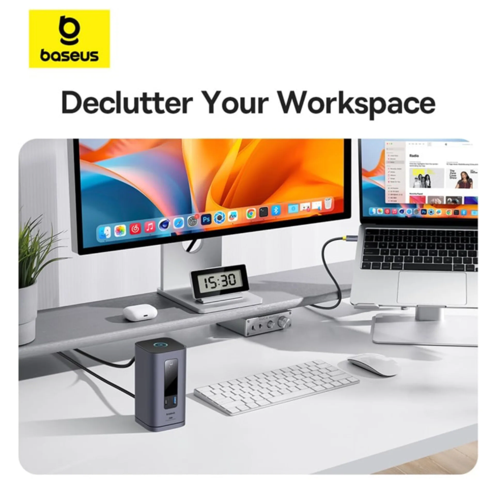 هاب 10 پورت USB-C بیسوس مدل BS-OH174 به همراه کابل USB-C