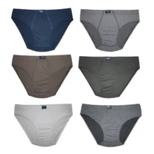 شورت بدون پا مردانه چیندکا مدل نخی دو طرح کد 1002 مجموعه 6 عددی