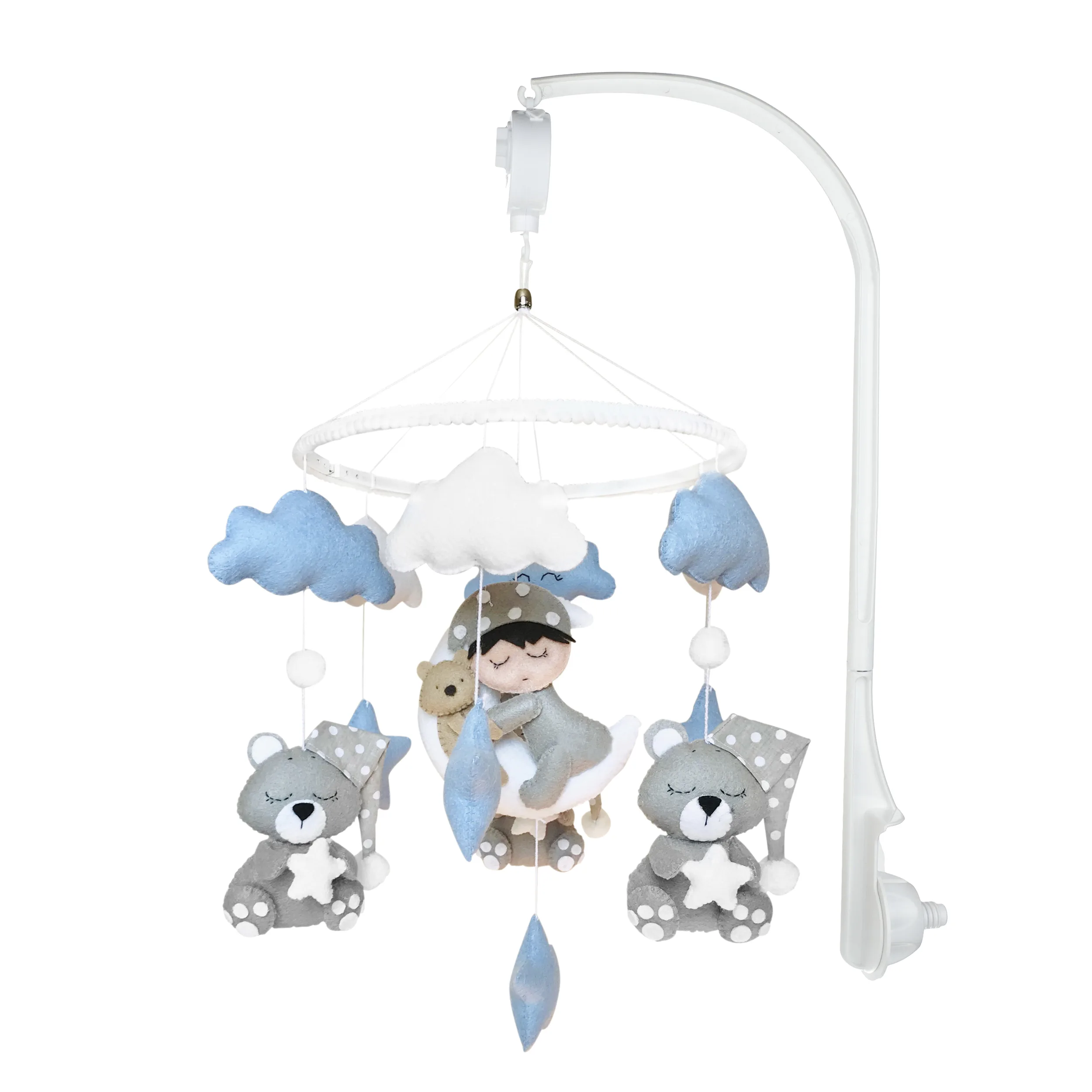 آویز تخت کودک مدل موزیکال پسر و‌تدی