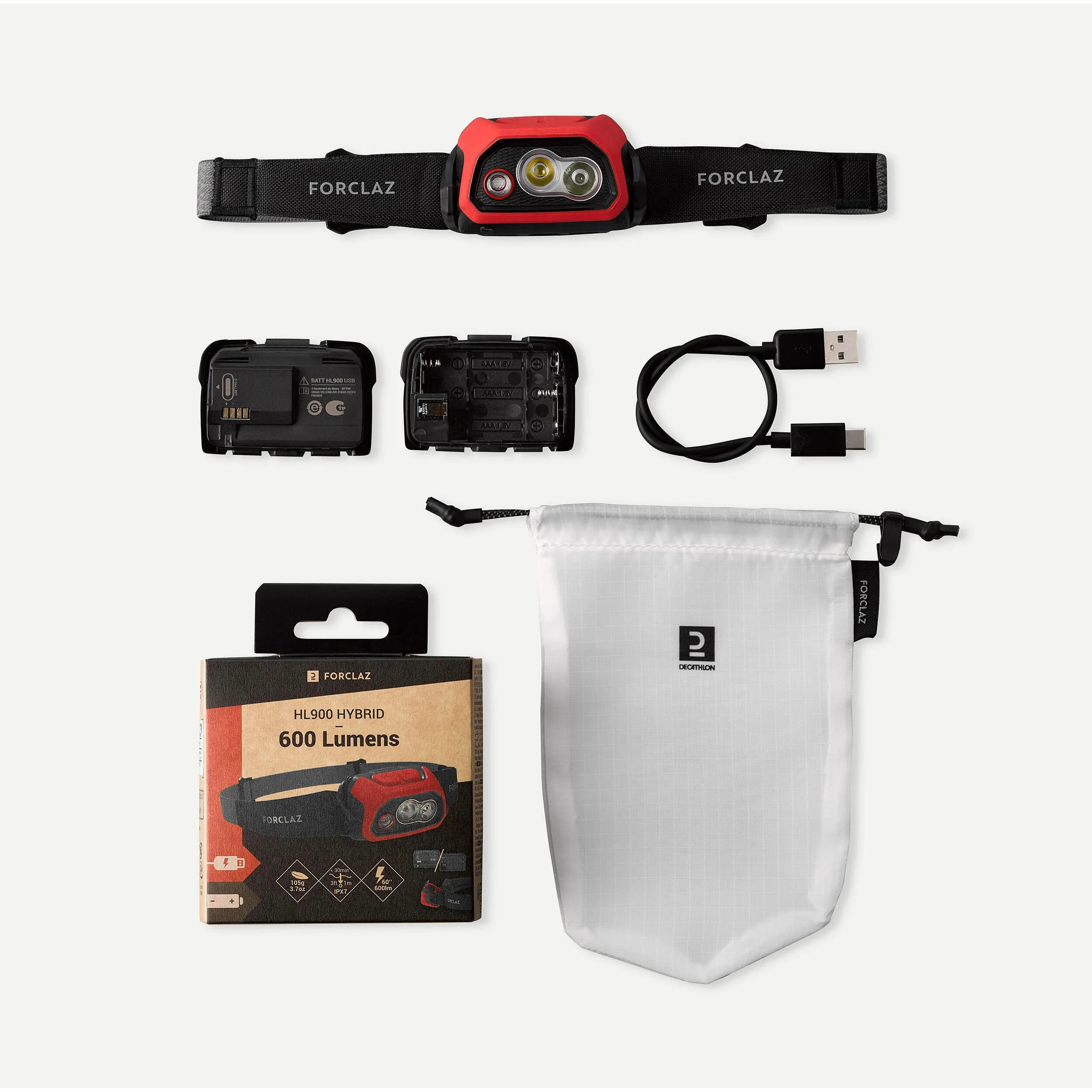 چراغ پیشانی فورکلاز مدل HL900 HYBRID V3 - 600 Lumens