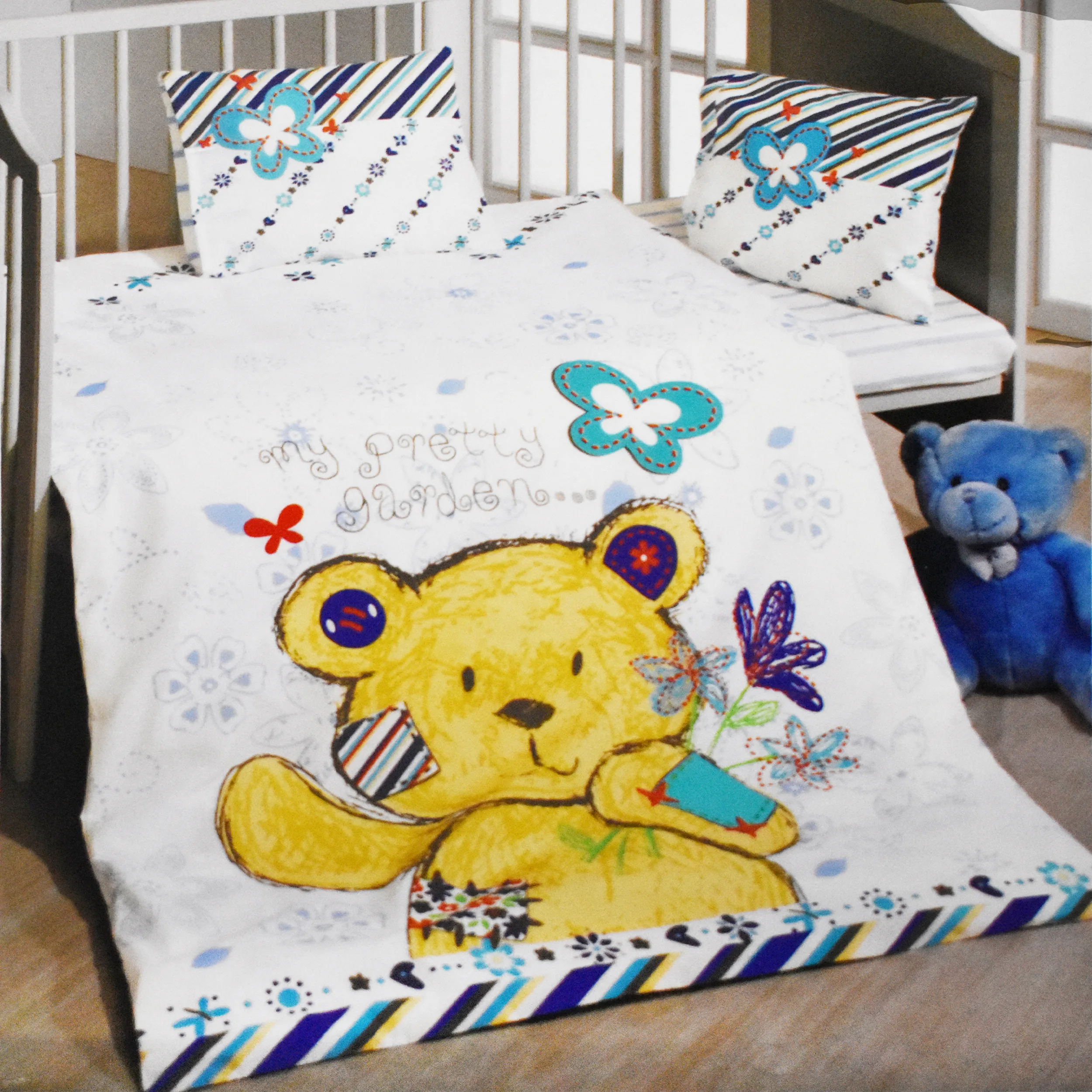 سرویس ملحفه کودک کوپن مدل Teddy bearb تک نفره 3 تکه