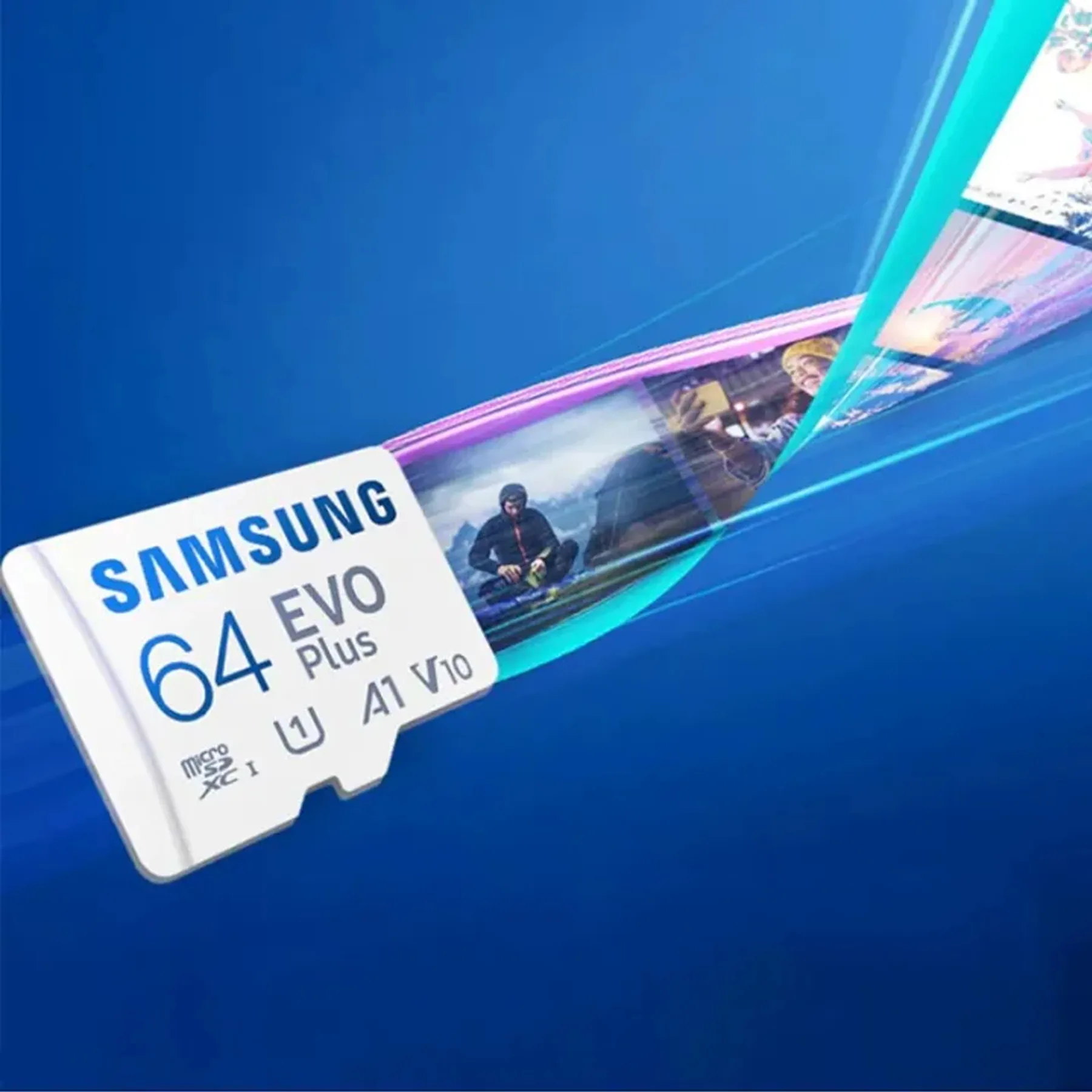 کارت حافظه microSDXC سامسونگ مدل Evo Plus A1 V10 کلاس 10 استاندارد UHS-I U1 سرعت 130MBps به همراه آداپتور SD ظرفیت 64 گیگابایت