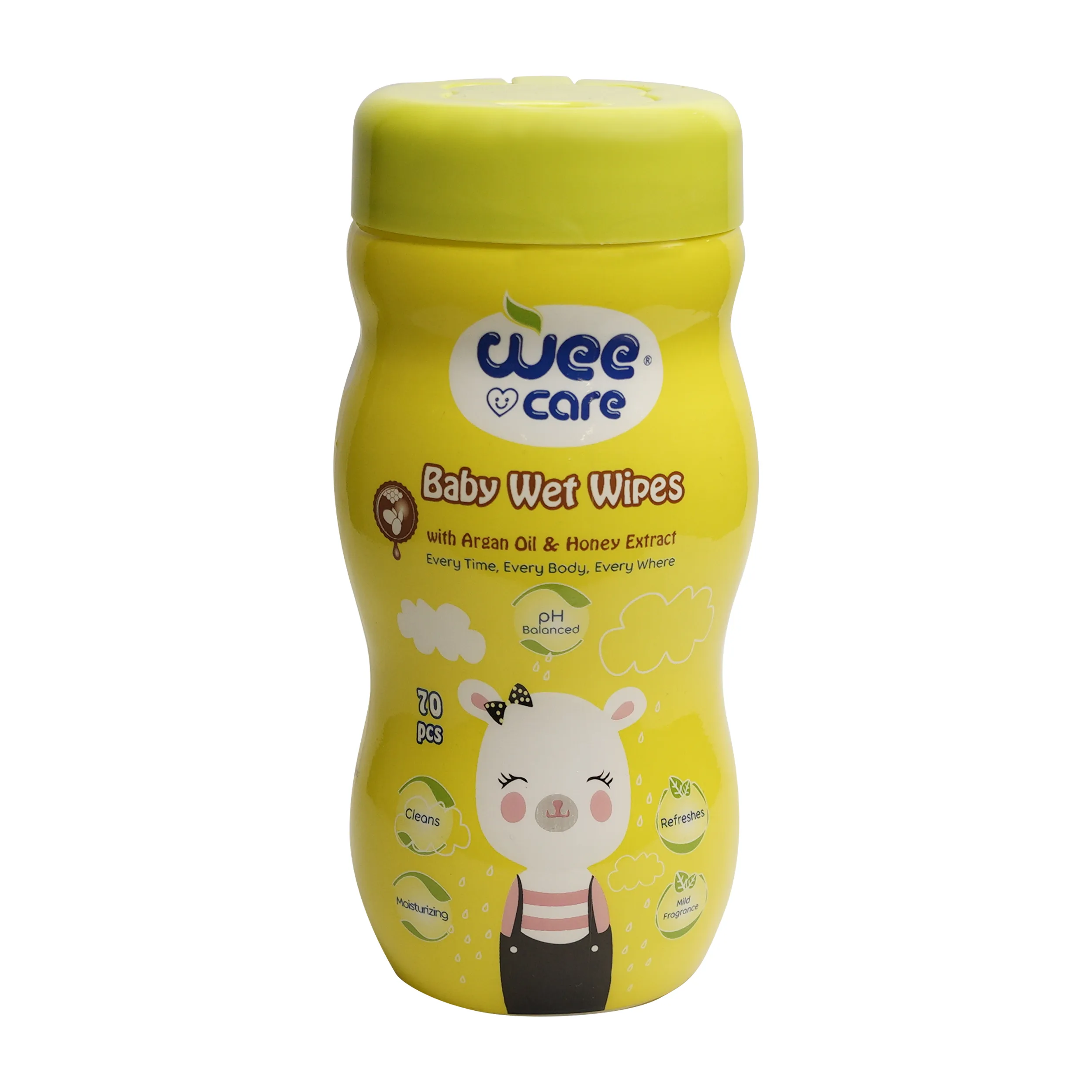 دستمال مرطوب کودک وی کر مدل HERBAL ORIGIN 4-EXTRACT چهار بسته 70 عددی