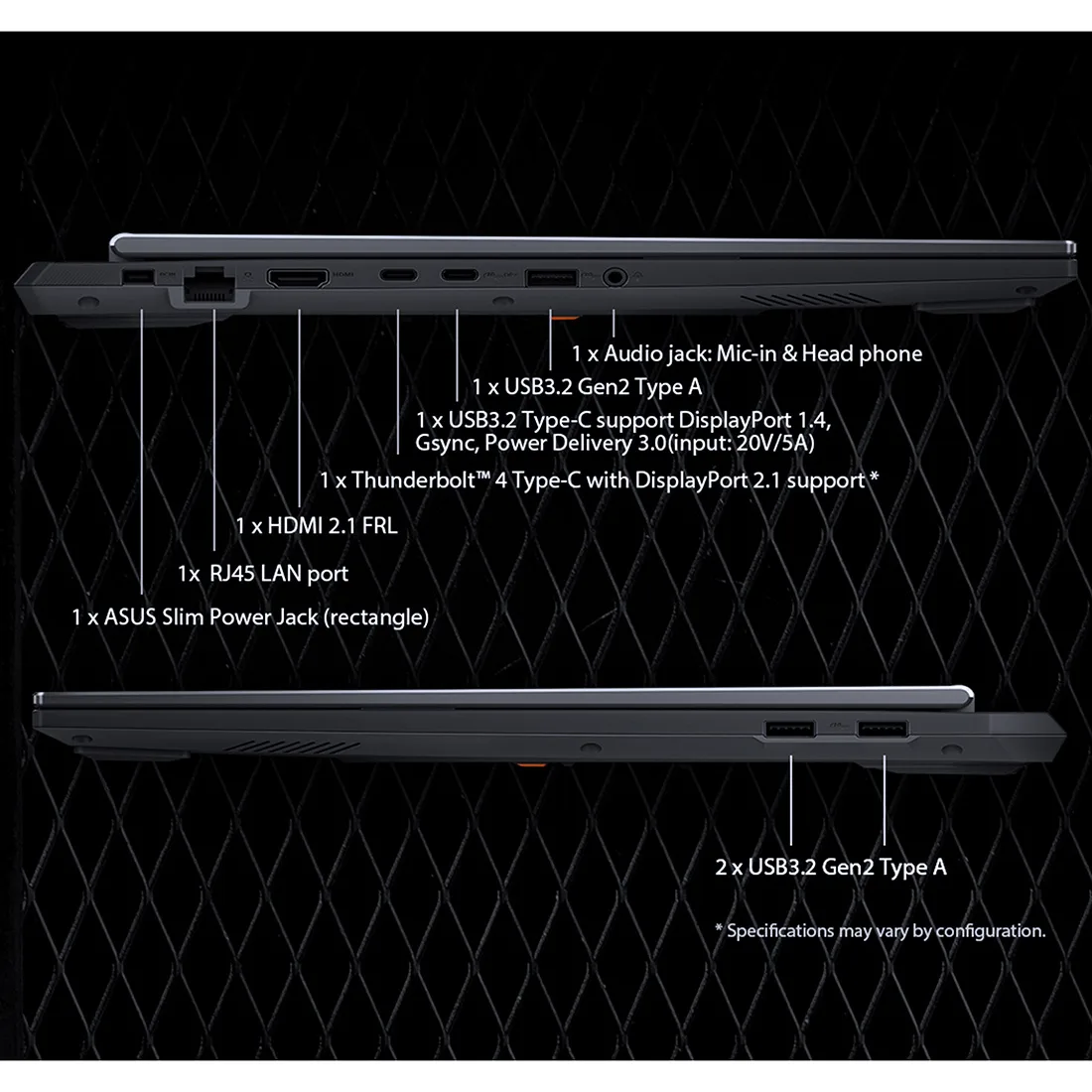 لپ تاپ 16 اینچی ایسوس مدل TUF Gaming F16 FX608JMR-F16I75060-i7 14650HX-64GB DDR5 5600MHz-2TB SSD-RTX5060 8GB-FHD 165Hz-W - کاستوم شده