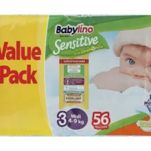 پوشک ضد حساسیت بیبی لینو مدل Value Pack سایز 3 بسته 56 عددی
