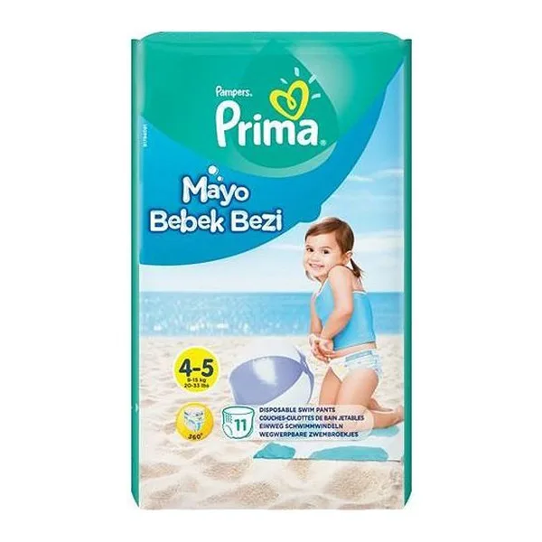پوشک استخری پریما مدل bebek سایز 4 بسته 11 عددی