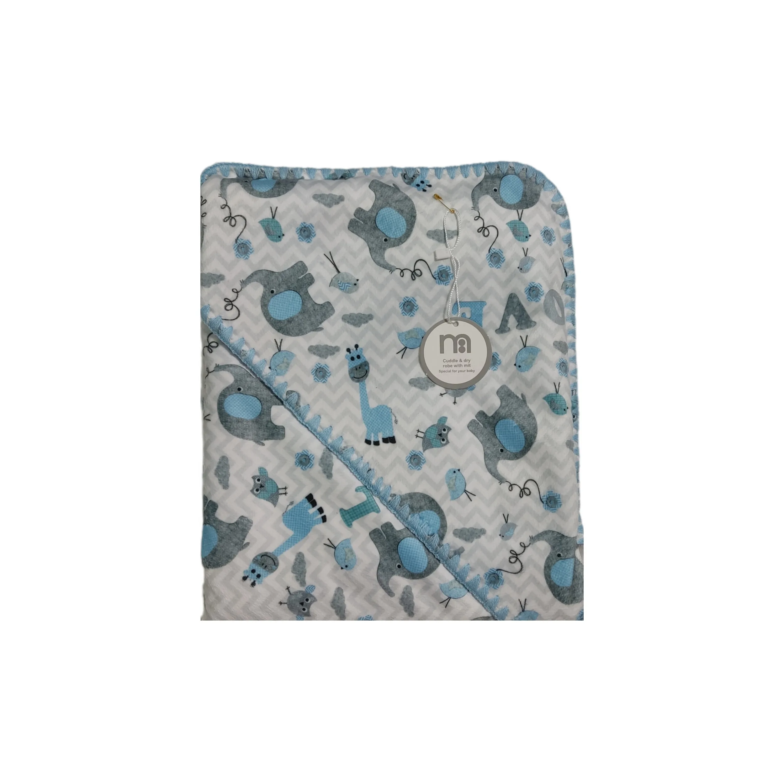 پتو نوزاد مادرکر مدل فیل و گنجشک سایز 80x80 سانتی متر