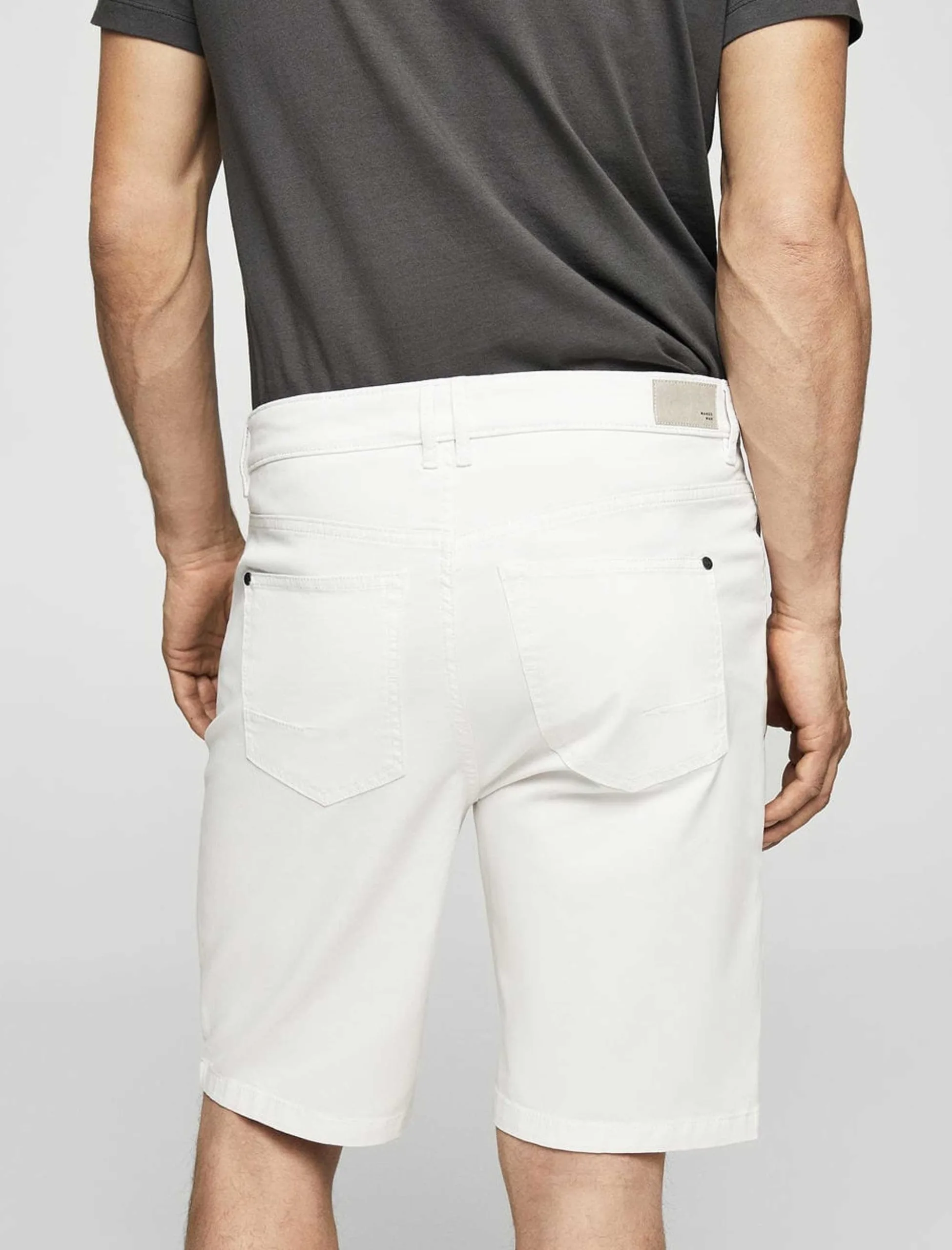 شلوارک نخی ساده مردانه - مانگو