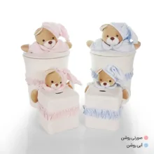 ست سطل و جادستمال اتاق کودک طرح خرس نانان مدل FBF