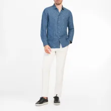 پیراهن آستین بلند یقه کراواتی مردانه ام کی مدل 1794