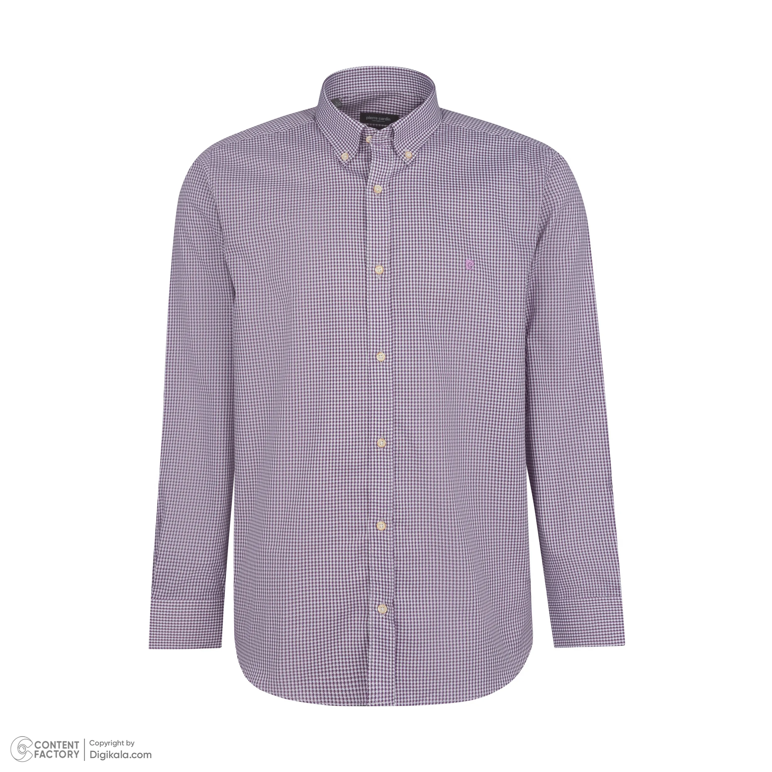پیراهن آستین بلند یقه برگردان مردانه پیر کاردین مدل 90210316