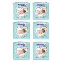 پوشک چسبی کودک هانیز کد01 بسته 20 عددی مجموعه 6 عددی