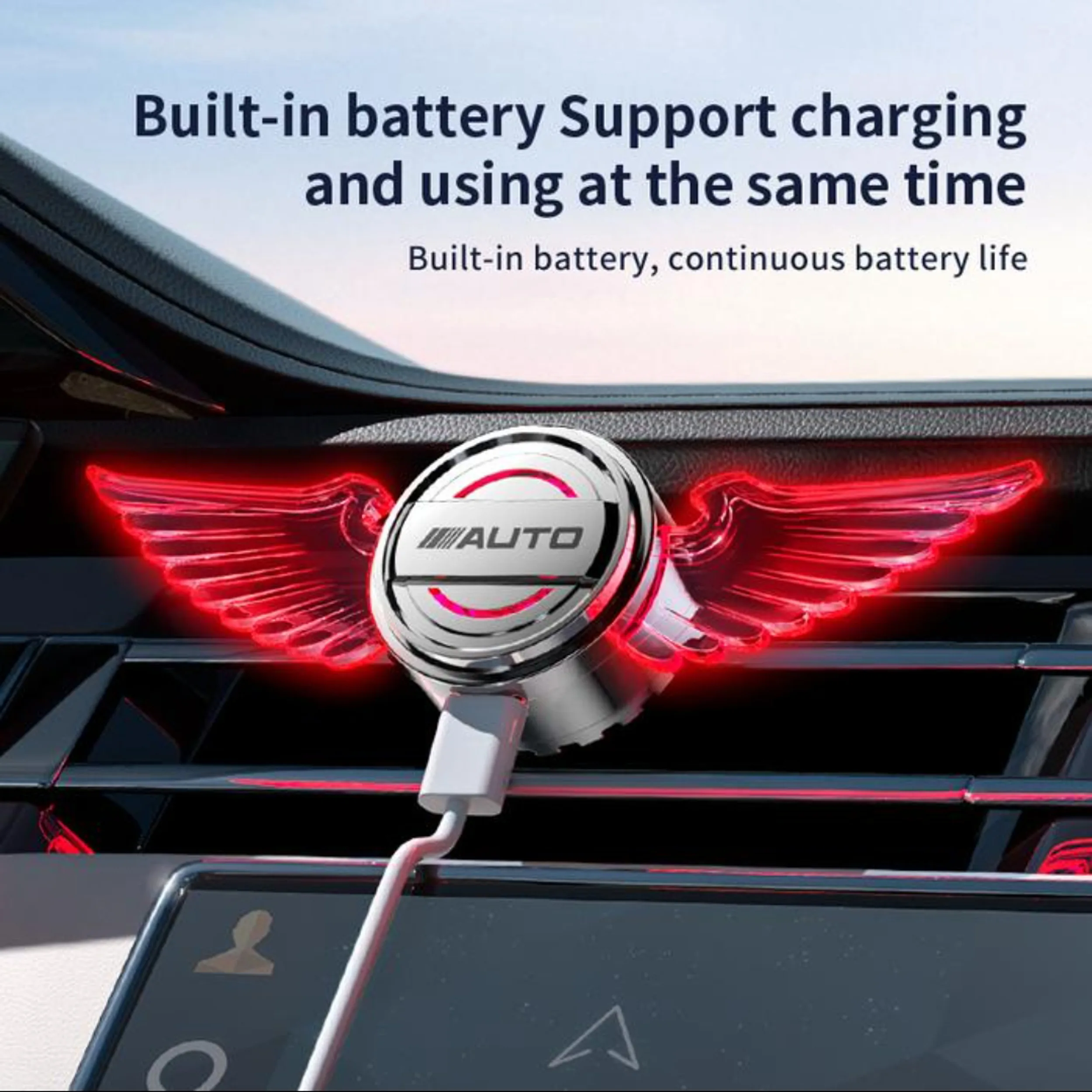 خوشبوکننده خودرو مدل چراغ دار طرح بال فرشته