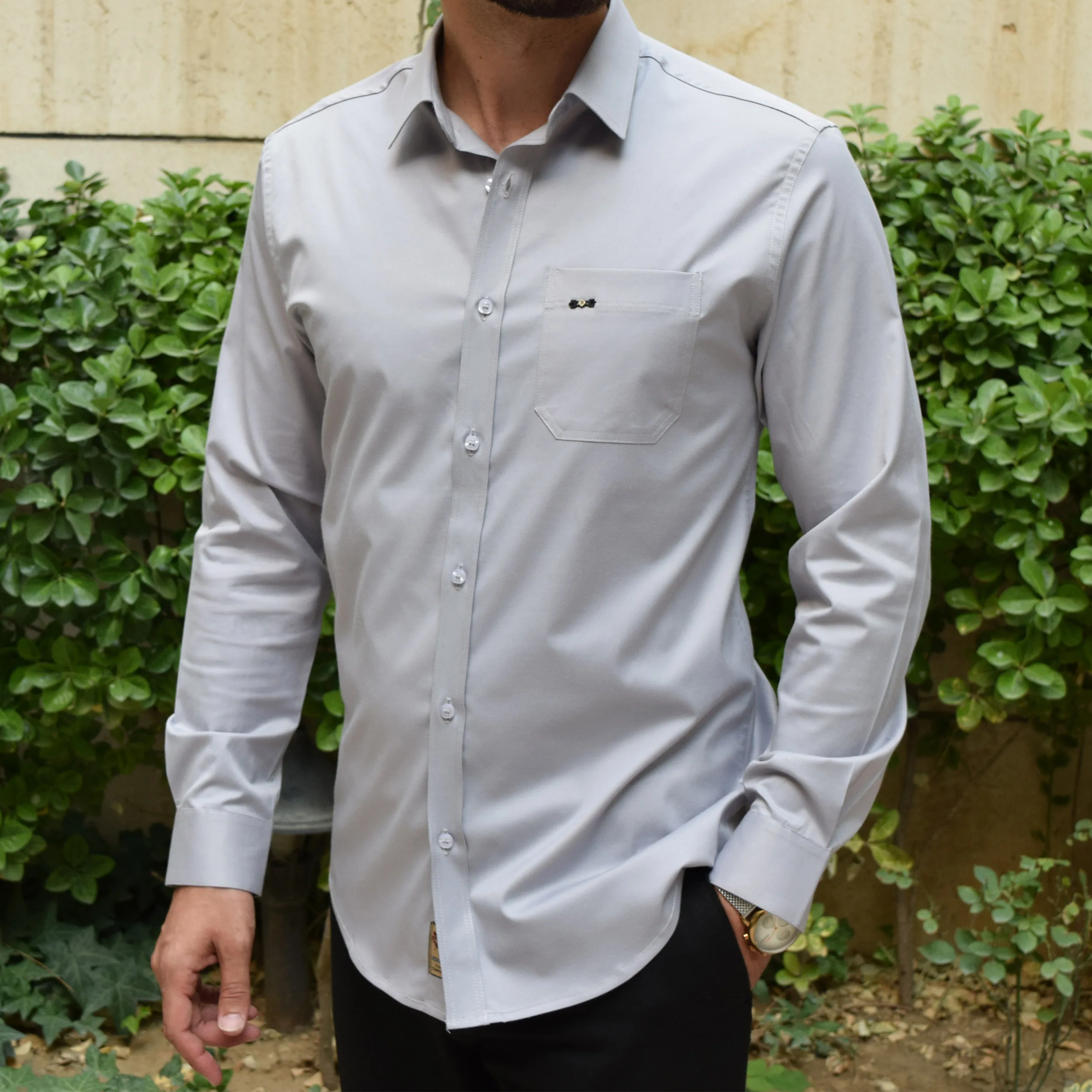 پیراهن آستین بلند مردانه پایتی جامه مدل تک جیب کد 16898535