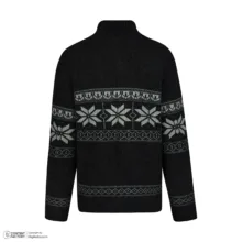 پلیور یقه اسکی مردانه مدل هندسی کد GO-SKI-BLK
