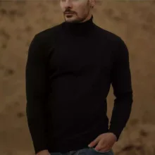 پلیور یقه اسکی مردانه مدل ساده