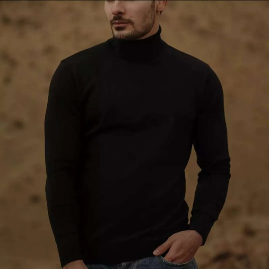 پلیور یقه اسکی مردانه مدل ساده