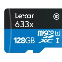کارت حافظه‌ microSDXC لکسار مدل High-Performance کلاس 10 استاندارد UHS-I U1 سرعت 95MBps 633X همراه با آداپتور SD ظرفیت 128 گیگابایت