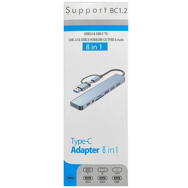 هاب 8 پورت USB-C مدل BC1.2