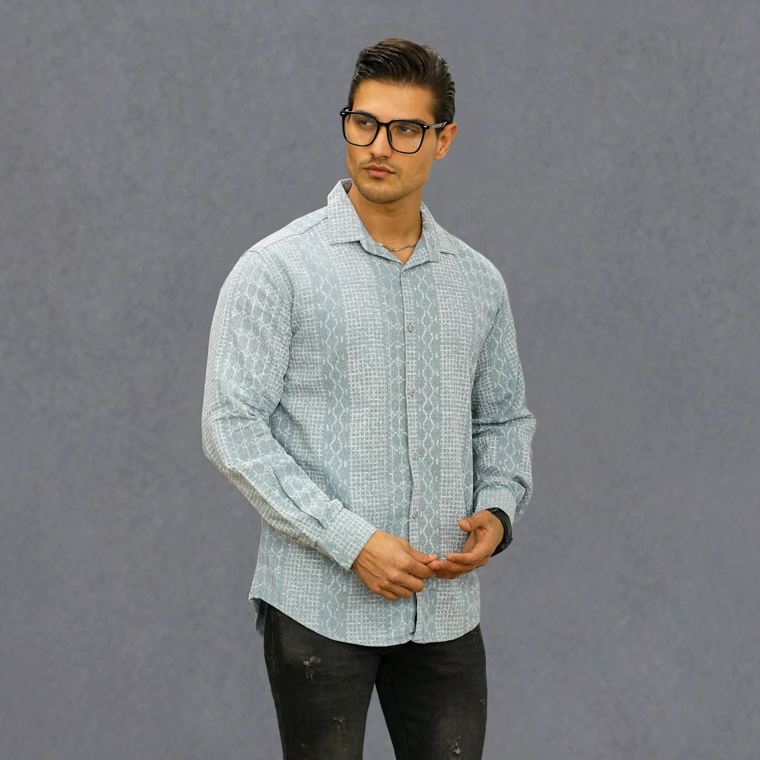 پیراهن آستین بلند مردانه مدل چاپ کد 1148-058