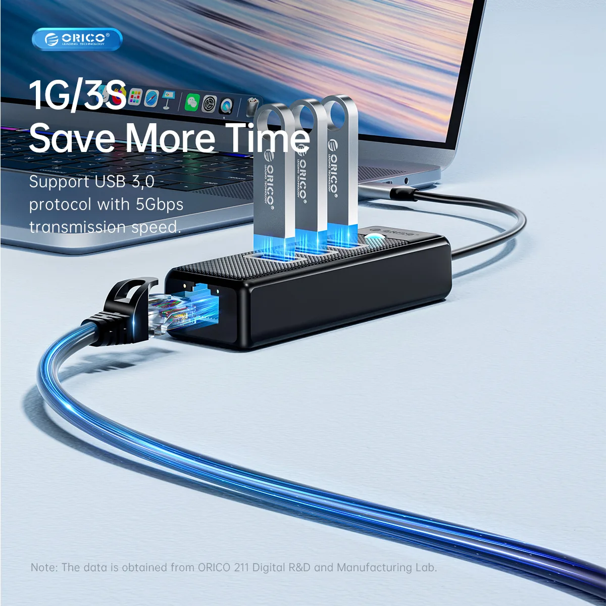 هاب 4 پورت USB-C اوریکو مدل PW3UR-C3