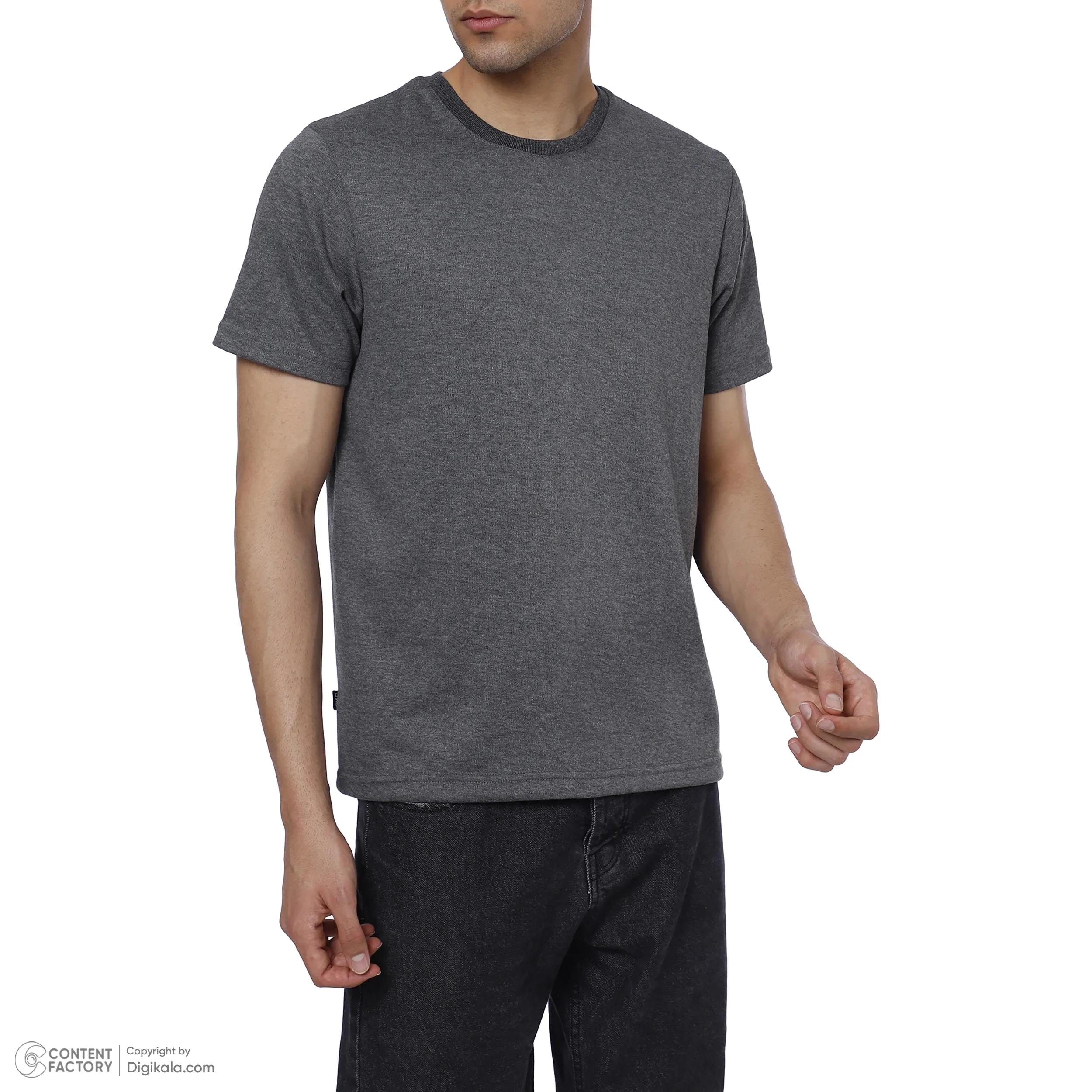 تی شرت آستین کوتاه مردانه ایزی دو مدل 0177 رنگ دودی
