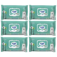 دستمال مرطوب کودک وی کر مدل عصاره آلوئه ورا و روغن زیتون 6 بسته 72 عددی