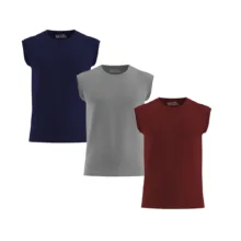 زیرپوش آستین دار مردانه کرال کوئین کد  322بسته 3 عددی