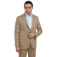 کت و شلوار مردانه مدل کاردین کش کد 5-5 رنگ نسکافه ای