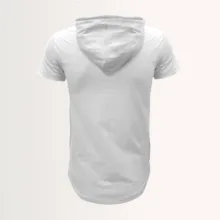 ست تی شرت کلاه دار و شلوار مردانه مدل 1402204 رنگ سفید