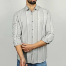 پیراهن آستین بلند مردانه مدل کنفی راه راه ۳۶۱۰۱۱۰۴