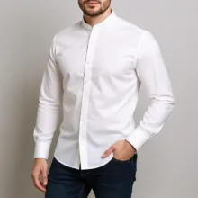 پیراهن آستین بلند یقه دیپلمات مردانه مدل دیاکو